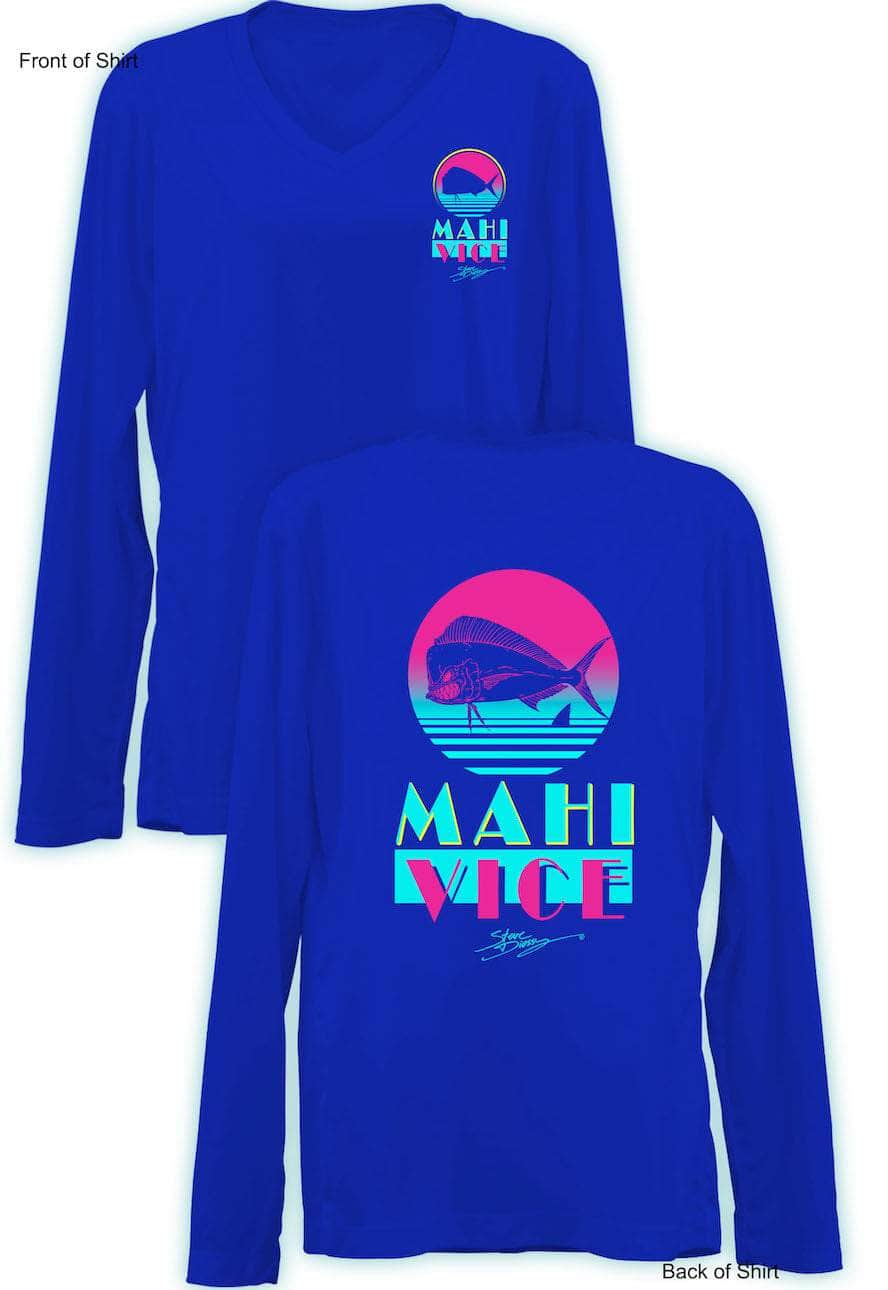 Mahi Vice Retro- Ladies Long Sleeve V-Neck-100% Polyester