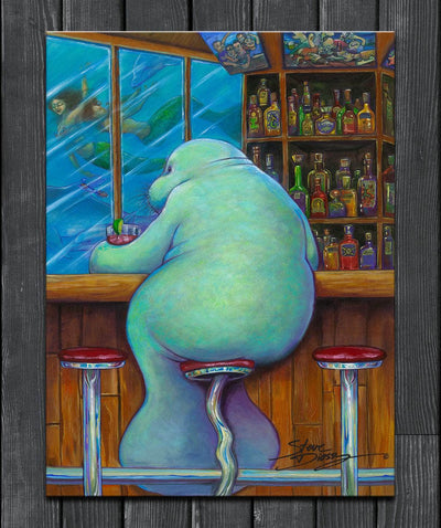 Pre-Order "Lonely Manatee" Limited Edition Canvas