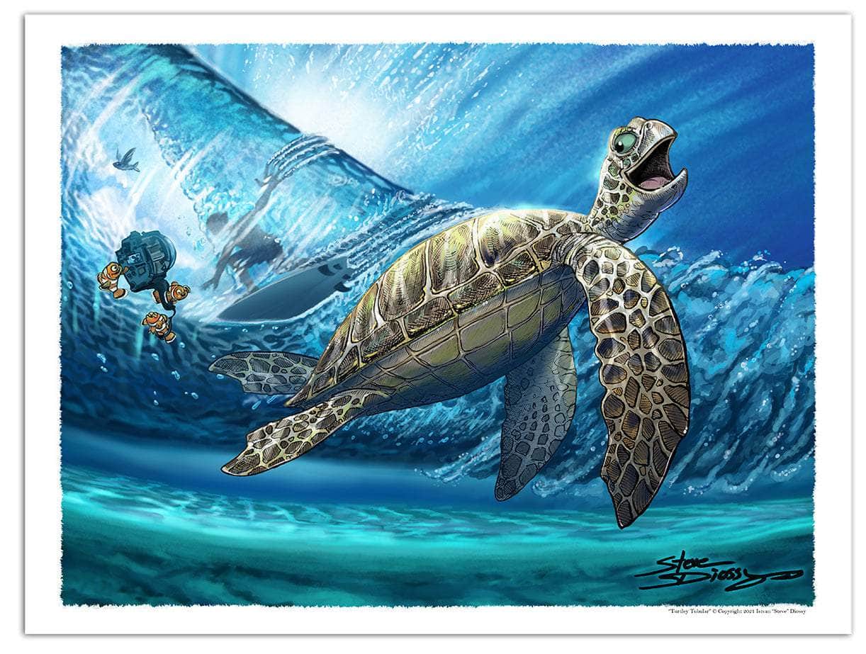 "Turtley Tubular" Fine Art Paper Print