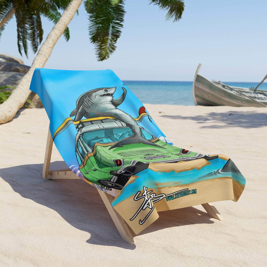 "Shark Bus" Premium Beach Towel