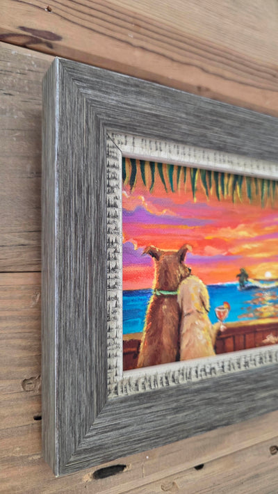 Auction Live "Dog Bar" Original Acrylic on Mini Canvas by Steve Diossy
