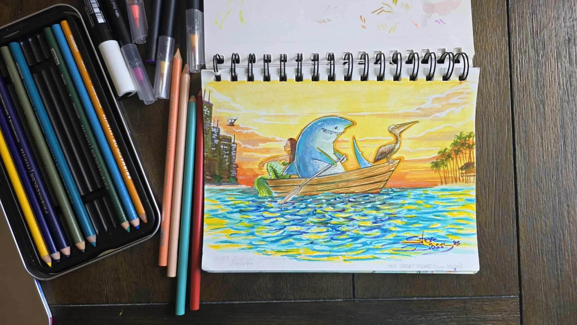 Auction Closed: "The Great Escape" Original Watercolor by Steve Diossy