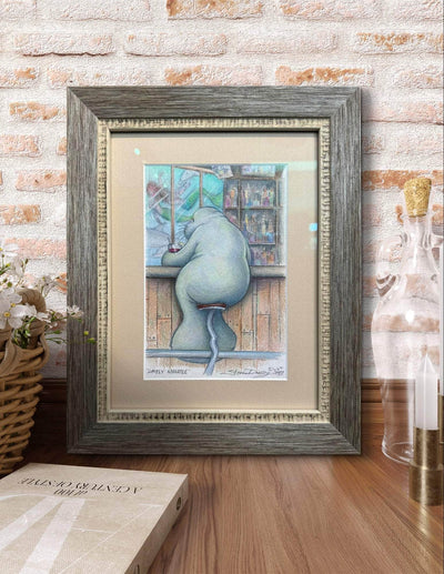 Auction Closed "The Lonely Manatee" Original Pencil by Steve Diossy