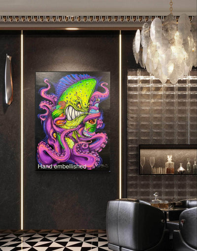 Hand Embellished "Mahi Vice" Limited Edition Canvas