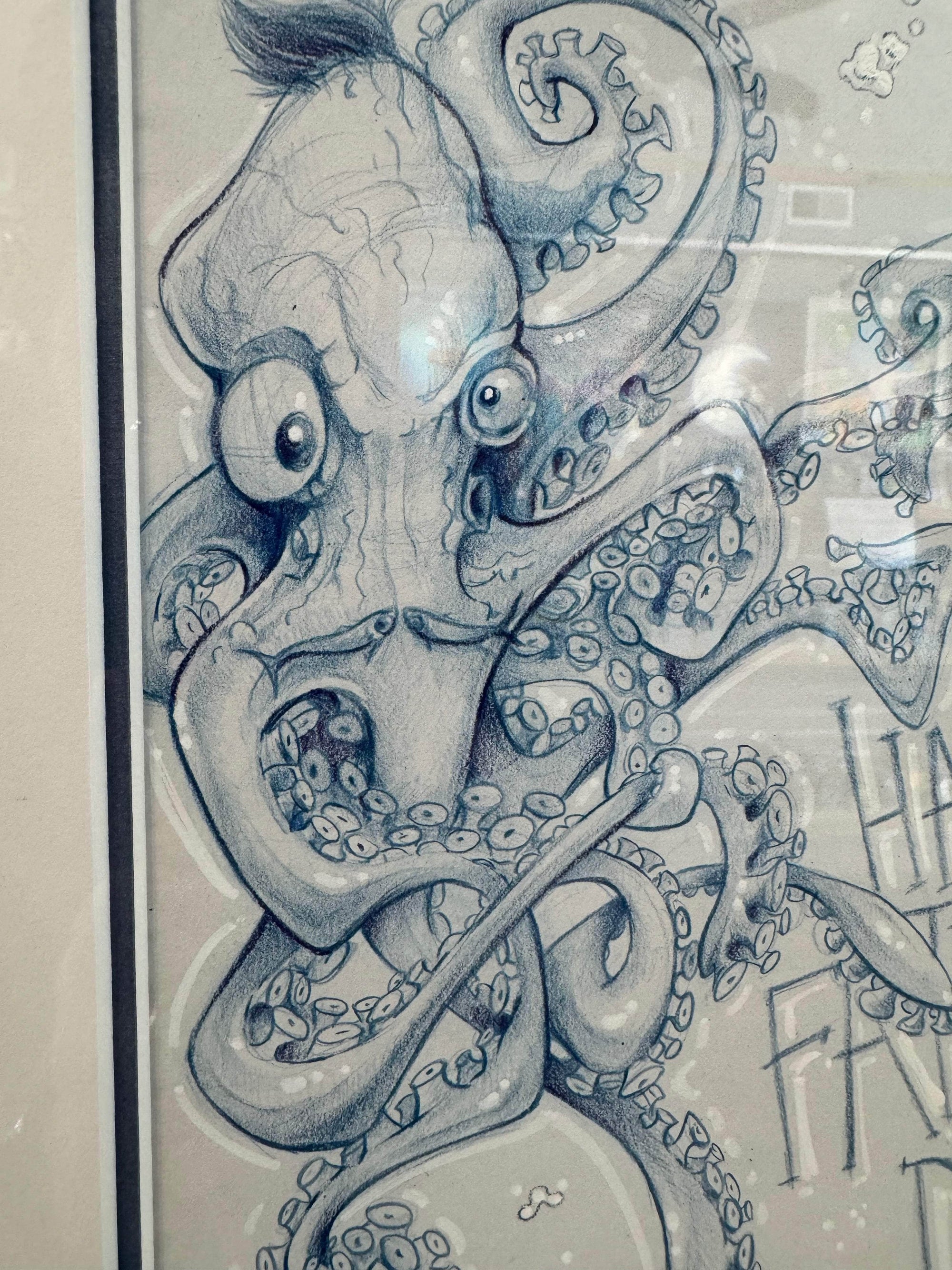 Auction Closed "Salvador Dadi and Mr. Mom" A Fathers Day Tribute Original Pencil by Steve Diossy