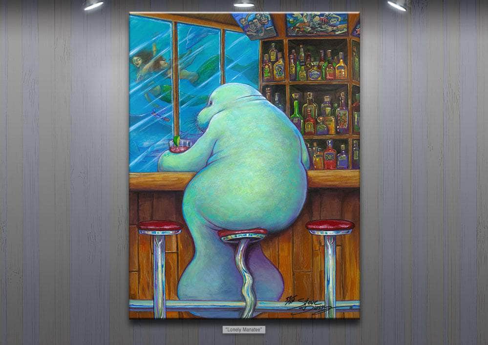 "Lonely Manatee" Limited Edition Canvas