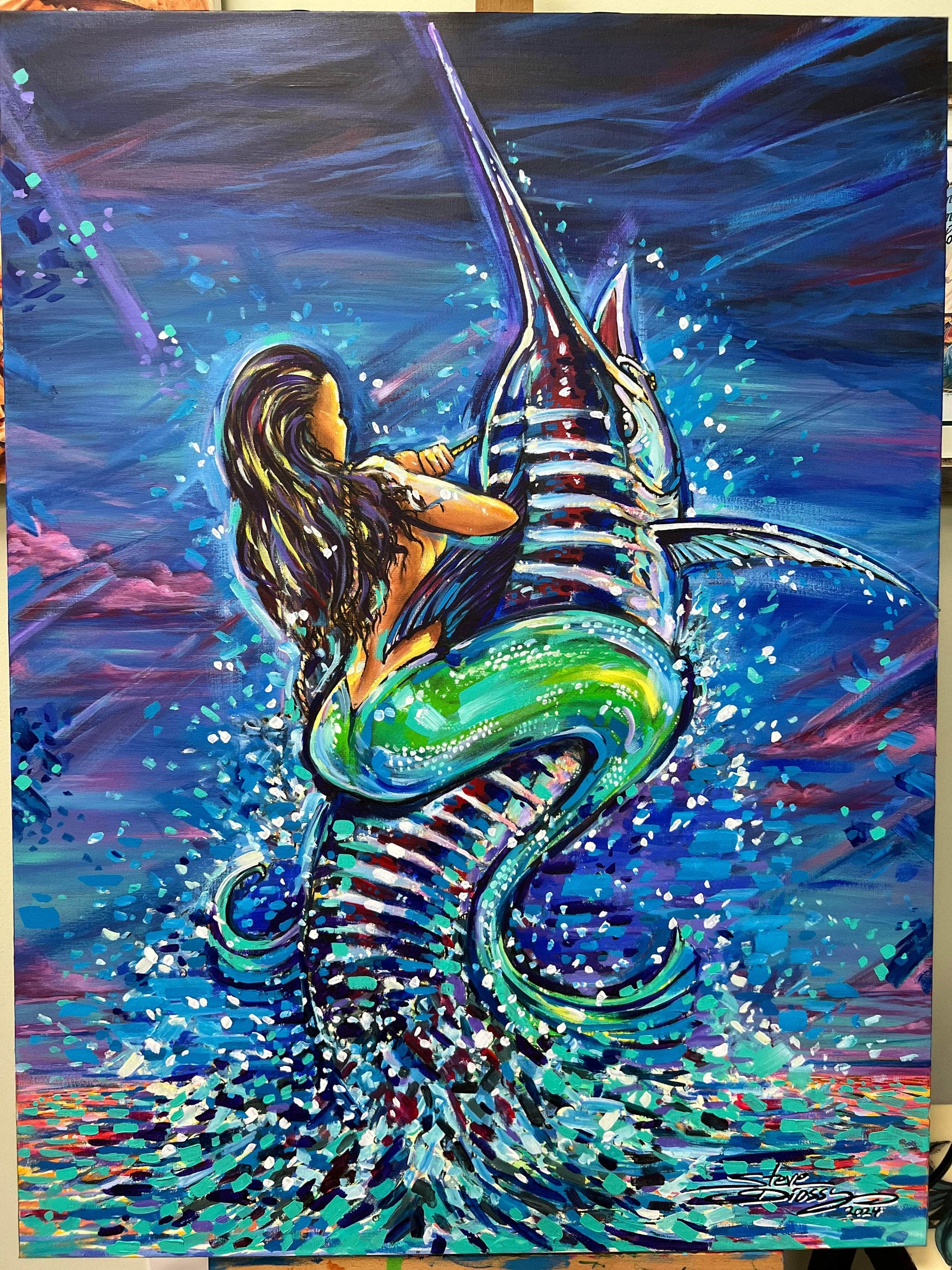 Live Bait Reimagined Original Acrylic on Canvas by Steve Diossy