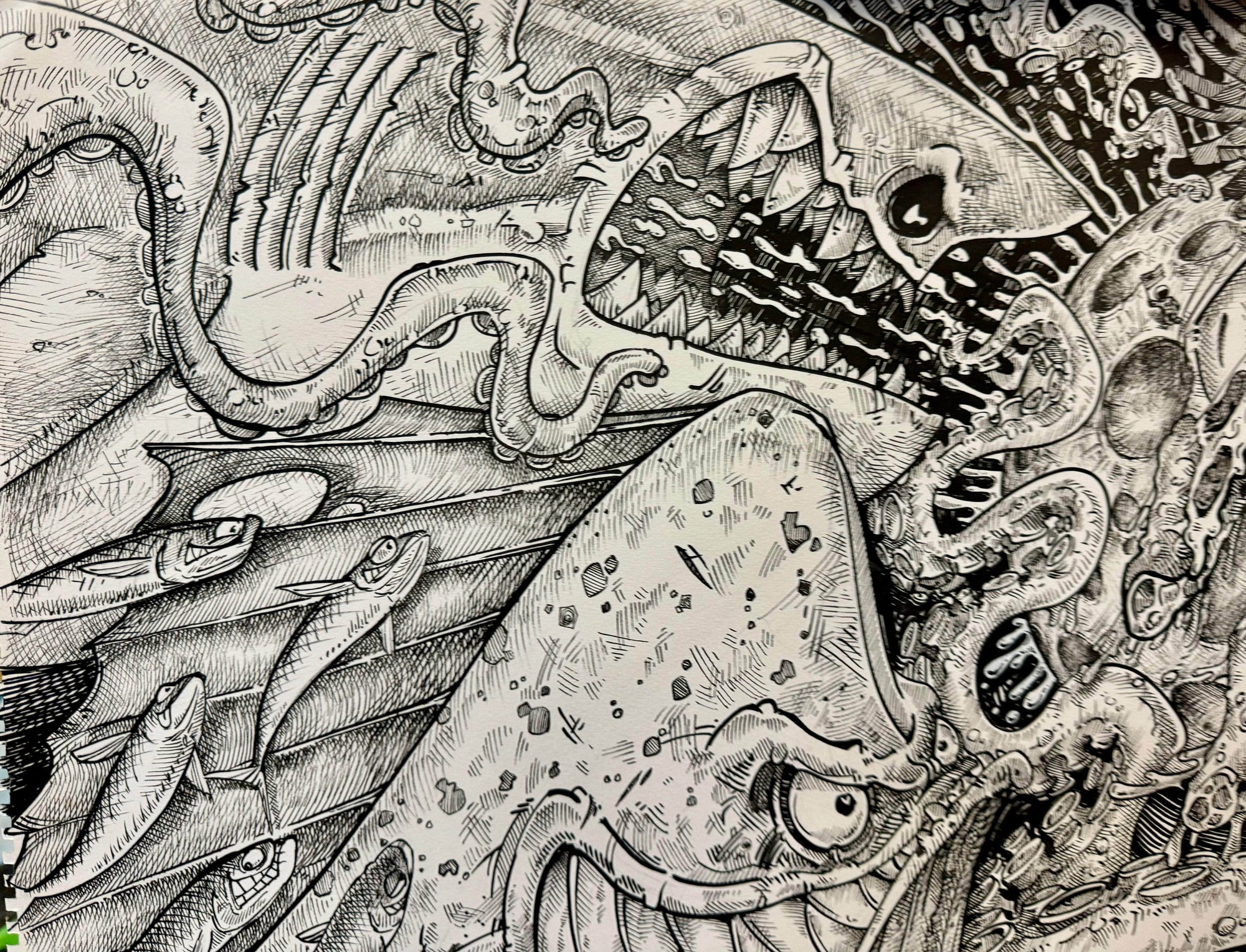 "Midnight Snack Attack" Original Pen/Ink by Steve Diossy