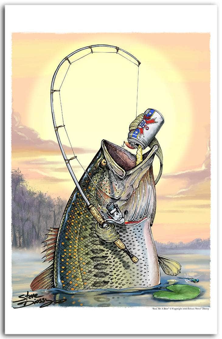 "Bass Me a Beer" Fine Art Paper Print