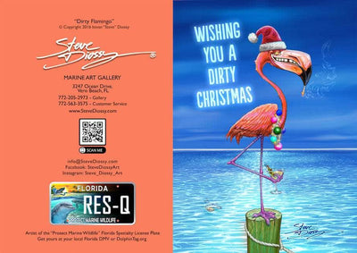 "Dirty Christmas Flamingo" Holiday Card
