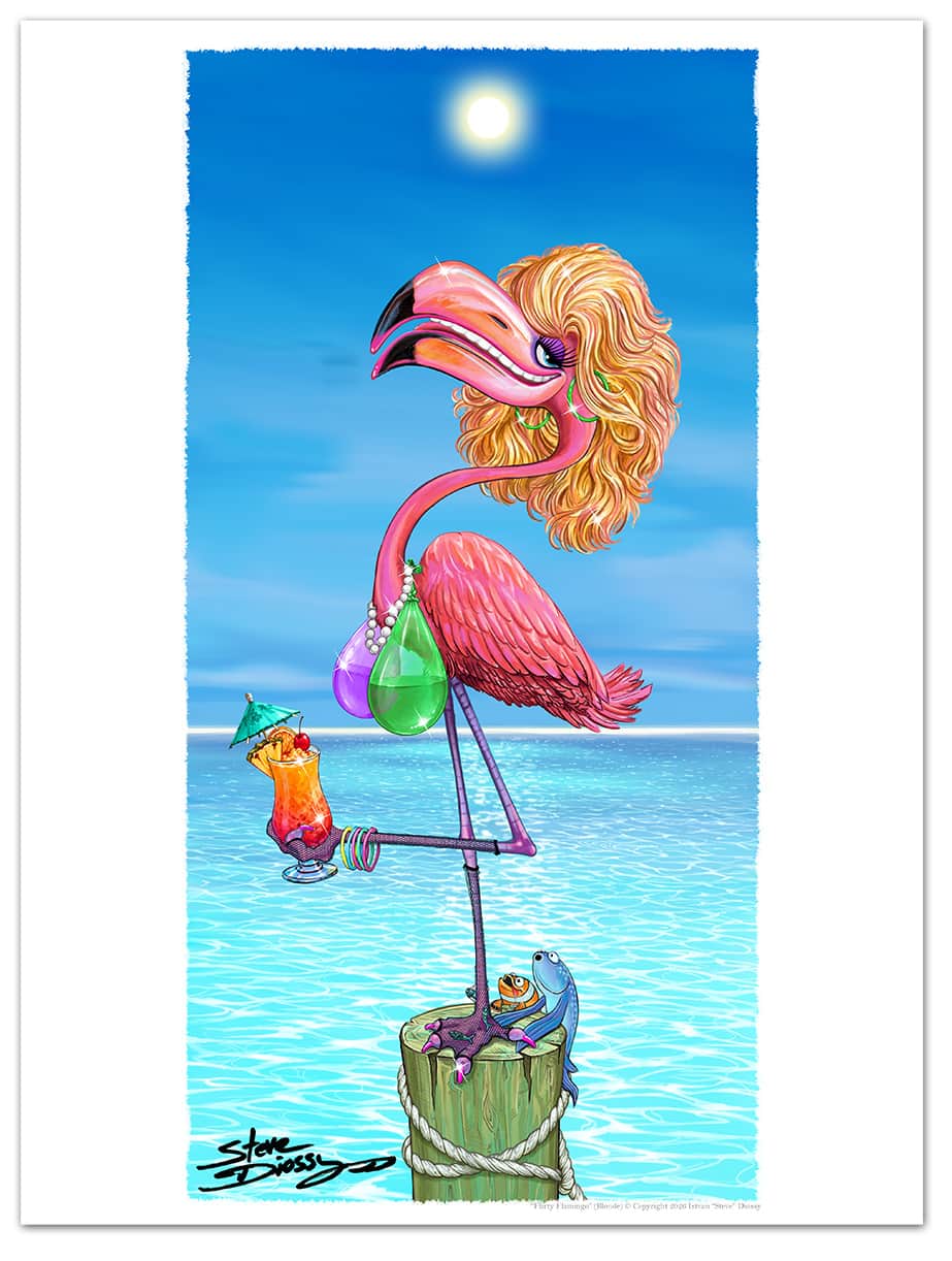 Pre-Order "Flirty Flamingo" Fine Art Paper Print - Ships by Mid July