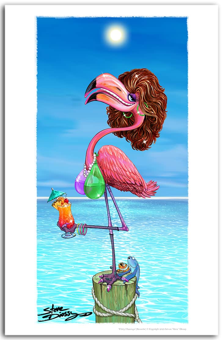 Pre-Order "Flirty Flamingo" Fine Art Paper Print - Ships by Mid July