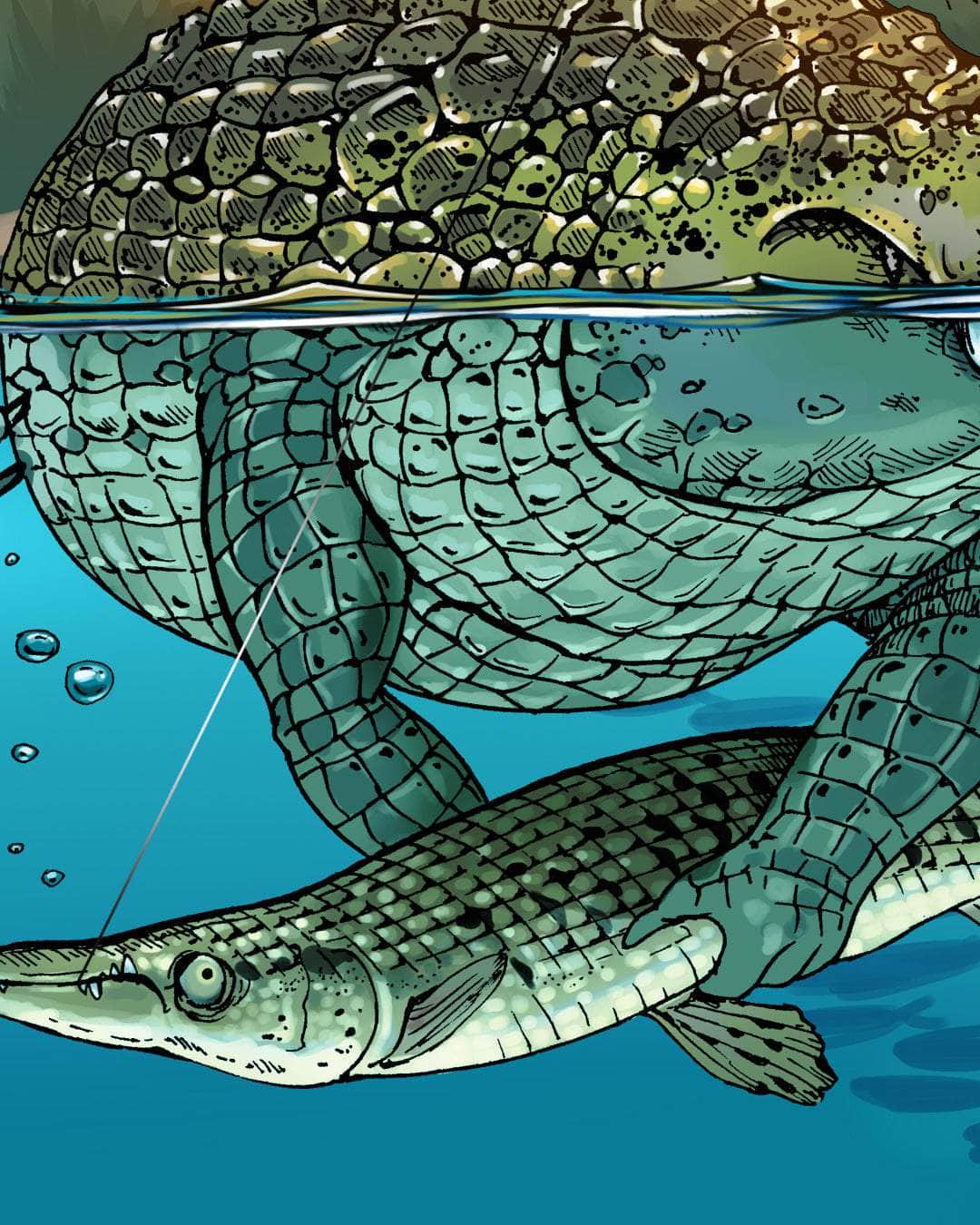 "Gator Fishing" Limited Edition Canvas