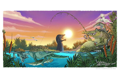 "Gator Fishing " Fine Art Paper Print
