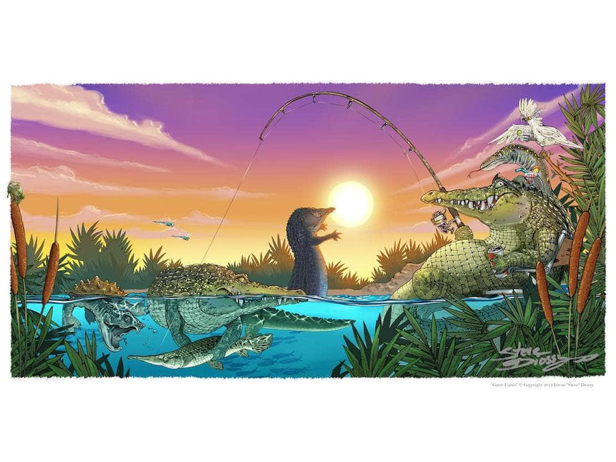 "Gator Fishing " Fine Art Paper Print