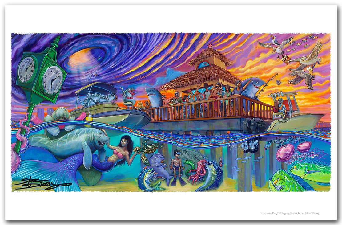NEW! "Hurricane Party" Fine Art Paper Print
