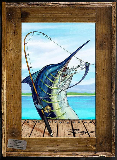 "Dirty Marlin Tini" Lobster Trap Framed Mini-Canvas