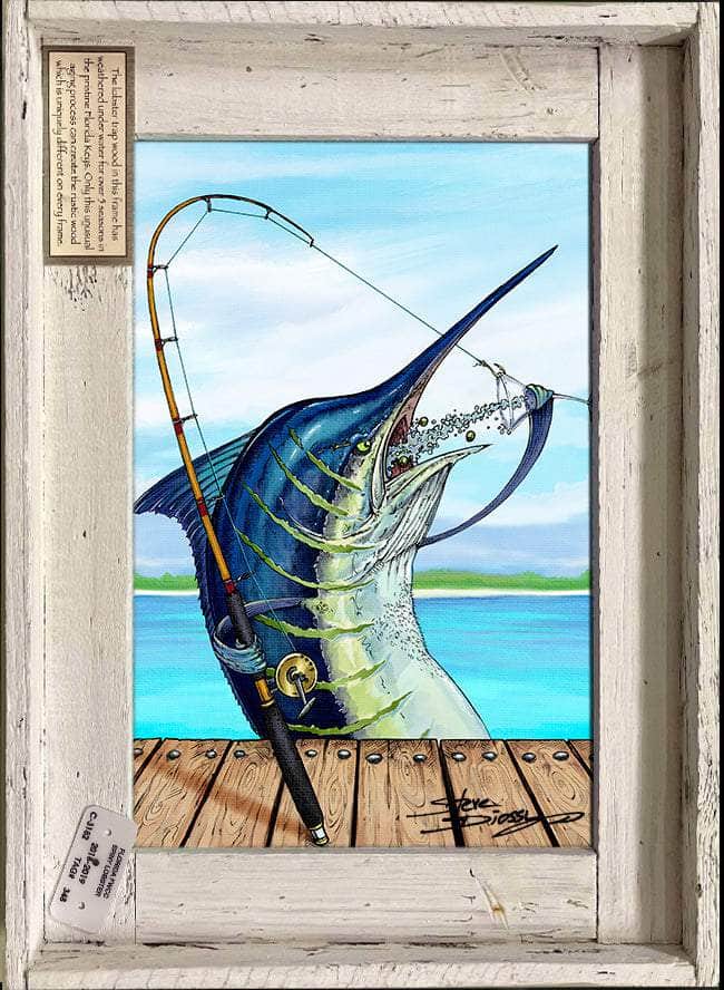 Dirty Marlin Tini Lobster Trap Framed Mini-Canvas - Steve Diossy