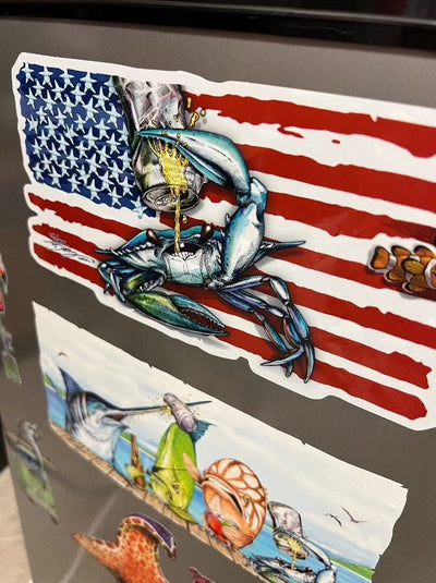 "Crabeer USA" Die Cut Sticker