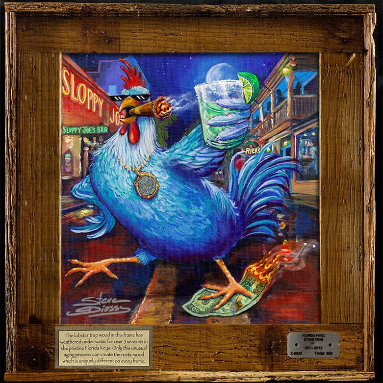 NEW! "Cock of the Walk" Lobster Trap Framed Mini-Canvas
