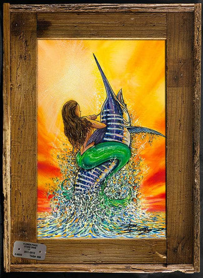 "Live Bait" Lobster Trap Framed Mini-Canvas