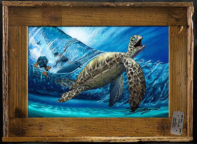 Pre-Order "Turtley Tubular" Lobster Trap Framed Mini-Canvas