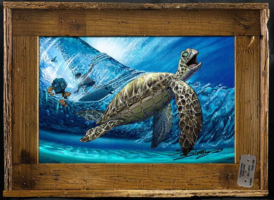 "Turtley Tubular" Lobster Trap Framed Mini-Canvas