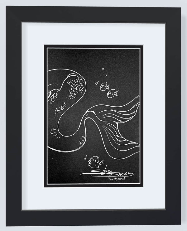 One-Line Original – Mermaid After Dark - Steve Diossy Marine Artist