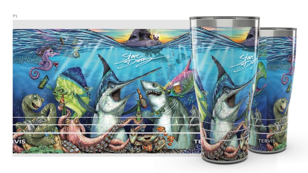 Give and Take Stainless Steel Tervis Tumbler - Steve Diossy Marine Artist