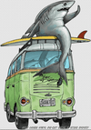 "Shark Bus" Mini Sticker