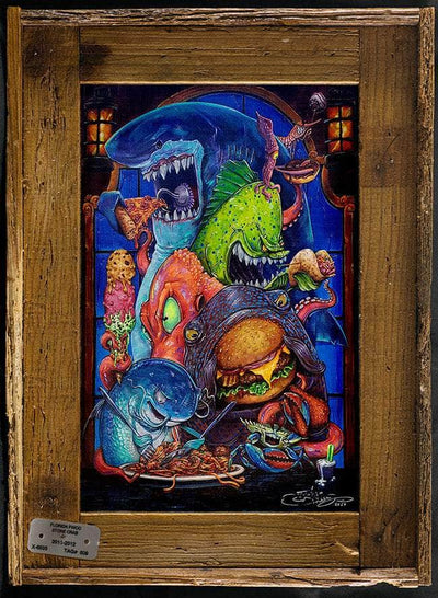 "Seafood See Food" Lobster Trap Framed Mini-Canvas