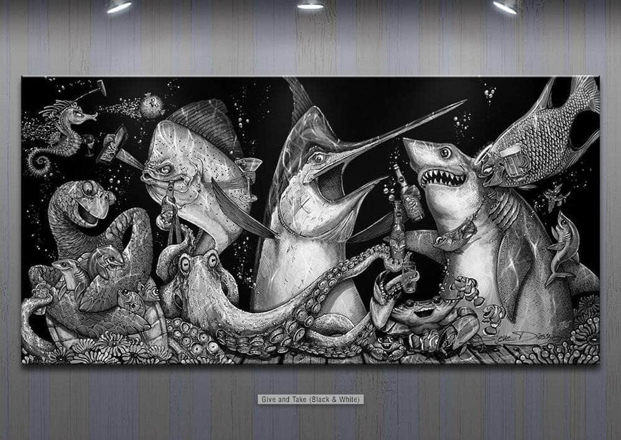 "Give and Take" Black and White Limited Edition Canvas