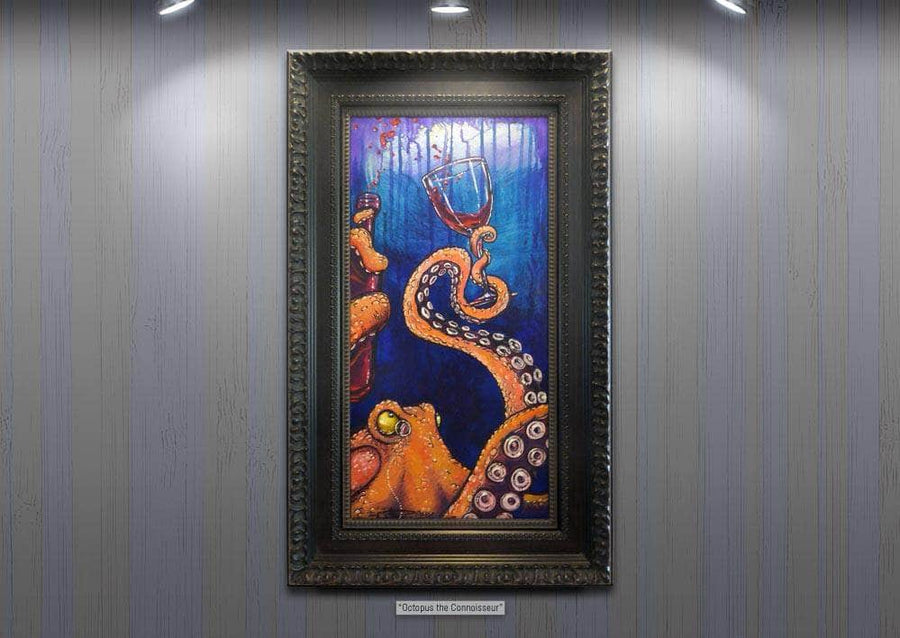 Original Oil on Canvas "Octopus the Connoisseur" by Diossy