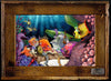 "Anemones Closer" Authentic Lobster Trap Frame with Mini-Canvas Giclee