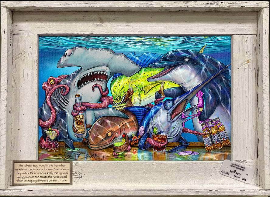 "Cheers Too" Lobster Trap Framed Mini-Canvas