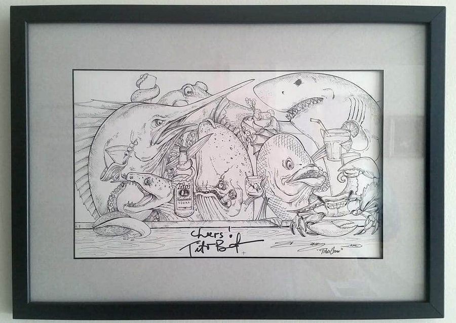 Original Pen/Ink "Tito's Cheers" by Diossy