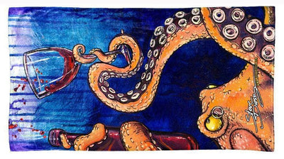 octopus the connoisseur beach towel main