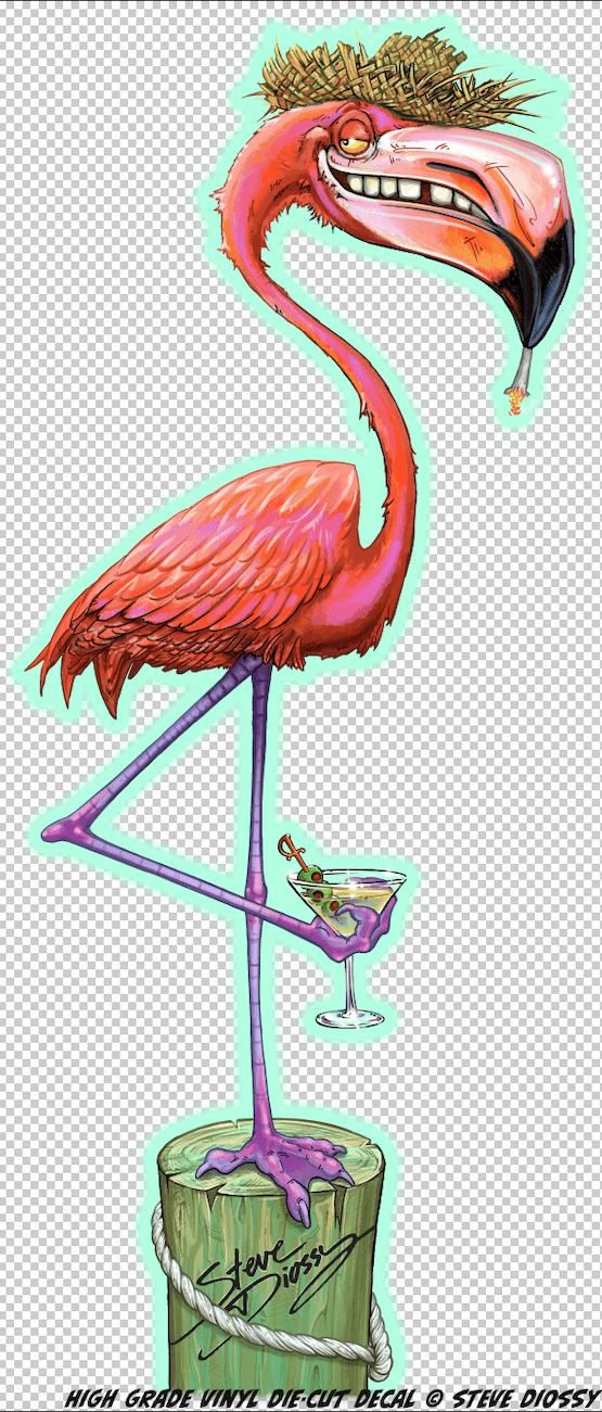 Dirty Flamingo - Large Die-Cut Sticker
