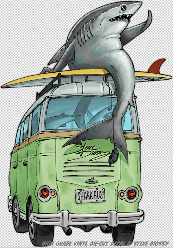 Shark Bus (Die-Cut Decal)