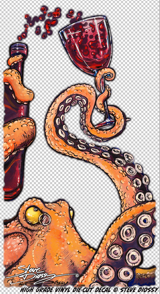 Octopus the Connoisseur - Large Die-Cut Sticker