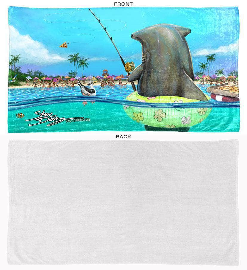 "Shark Fishing" Premium Beach Towel