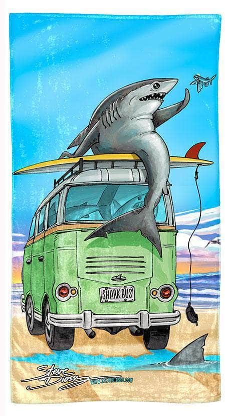 "Shark Bus" Premium Beach Towel