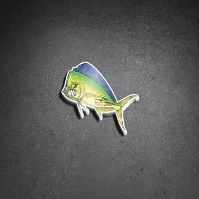 Mad Mahi-Mahi Fishing Sticker Die-Cut Marine Decal - Steve Diossy Marine  Artist