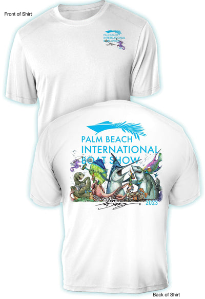 2023 Official Palm Beach International Boat Show- Men’s Short Sleeve Shirt - 100% Polyester