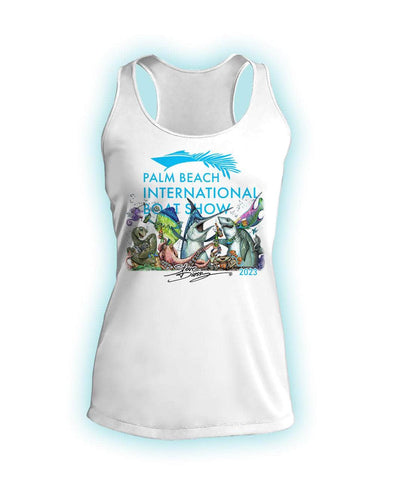 2023 Official Palm Beach International Boat Show- Ladies Tank Top- 100% Poly Performance