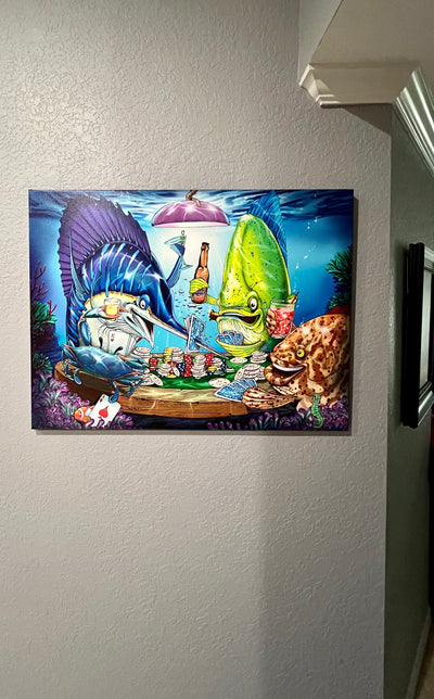 "Poker Fish" Limited Edition Canvas